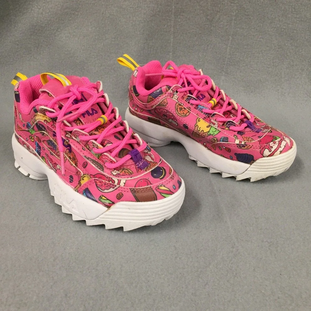 Fila Disruptor II Kids‎ Pink Sweet Treats Cupcake Sneakers 3XM01784-694 Size 13